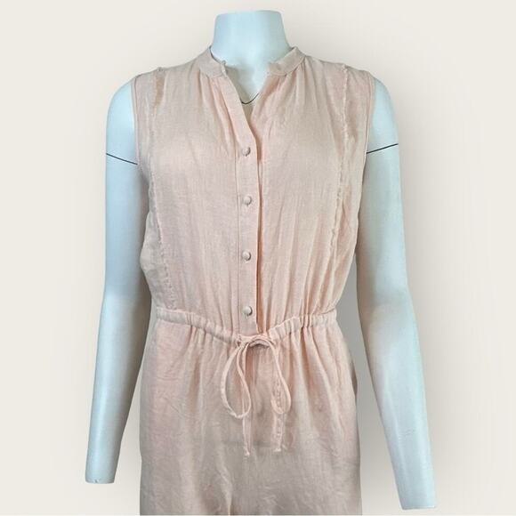 NWT | Krisa | Sleeveless Crop Linen Jumpsuit | Light Pink | Small - Picture 13 of 13